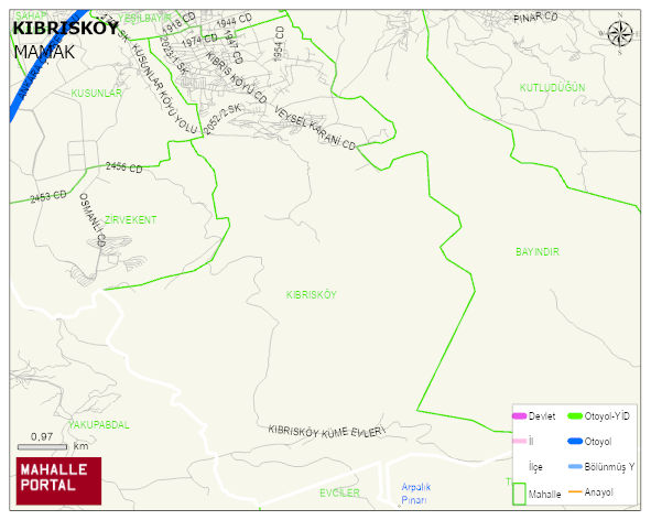 KIBRISKÖY Mahallesi Haritası | Dağlar, Ovalar ve Akarsu Bilgileri