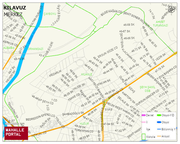 KILAVUZ Mahallesi Haritası | Coğrafi Yapı ve Detaylı Haritası