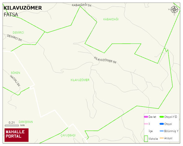 KILAVUZÖMER Mahallesi Haritası | Dağlar, Ovalar ve Akarsu Bilgileri