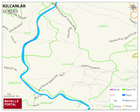 KILCANLAR Mahallesi Haritası | Mahalle ve Köy Sınırı