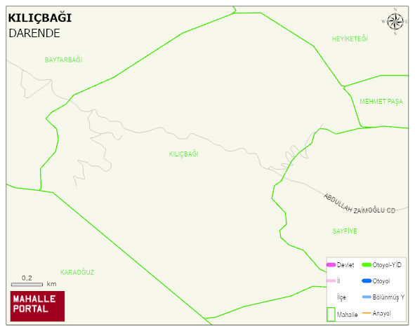 KILIÇBAĞI Mahallesi Haritası | Mahalle ve Köy Sınırı