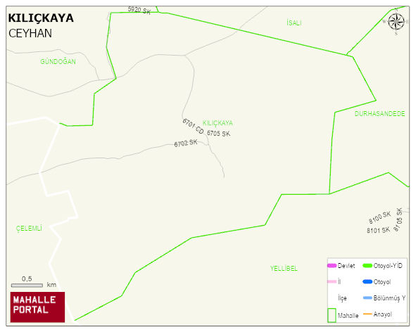 KILIÇKAYA Mahallesi Haritası | Coğrafi Yapı ve Detaylı Haritası