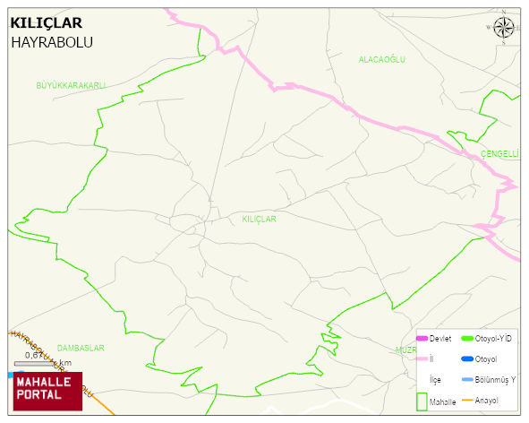 KILIÇLAR Mahallesi Haritası | Detaylı Köy ve Mahalle Görünümü