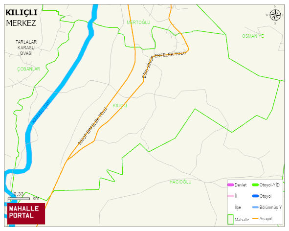 KILIÇLI Köyü Haritası | İnteraktif Köy ve Mahalle Sınırları