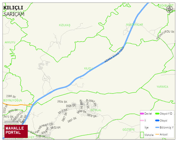 KILIÇLI Mahallesi Haritası | Mahalle ve Köy Sınırı