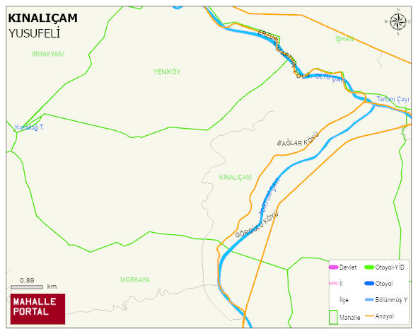 KINALIÇAM Köyü Haritası | Detaylı Köy ve Mahalle Görünümü
