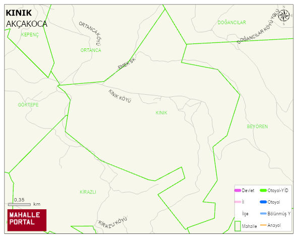 KINIK Köyü Haritası | Sayısal Bölge Görünümü