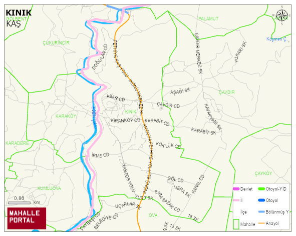 KINIK Mahallesi Haritası | Dağlar, Ovalar ve Akarsu Bilgileri