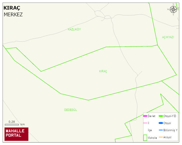 KIRAÇ Köyü Haritası | Mahalle Sokak Haritası