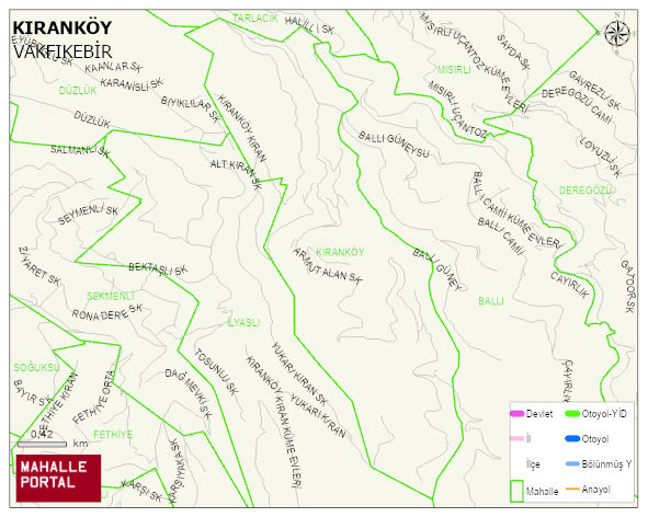 KIRANKÖY Mahallesi Haritası | Yükselti ve Doğa Özellikleri