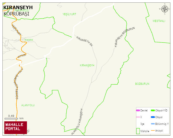 KIRANŞEYH Mahallesi Haritası | Dağlar, Ovalar ve Akarsu Bilgileri