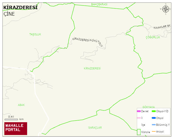 KİRAZDERESİ Mahallesi Haritası | Mahalle ve Köy Sınırı