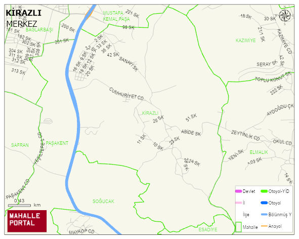 KİRAZLI Köyü Haritası | Mahalle Sokak Haritası