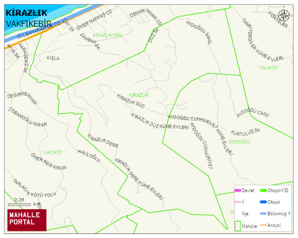 KİRAZLIK Mahallesi Haritası | Mahalle ve Köy Sınırı