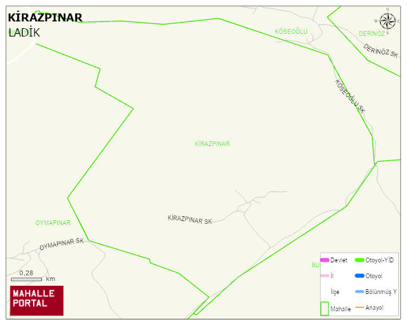 KİRAZPINAR Mahallesi Haritası | İnteraktif Köy ve Mahalle Sınırları