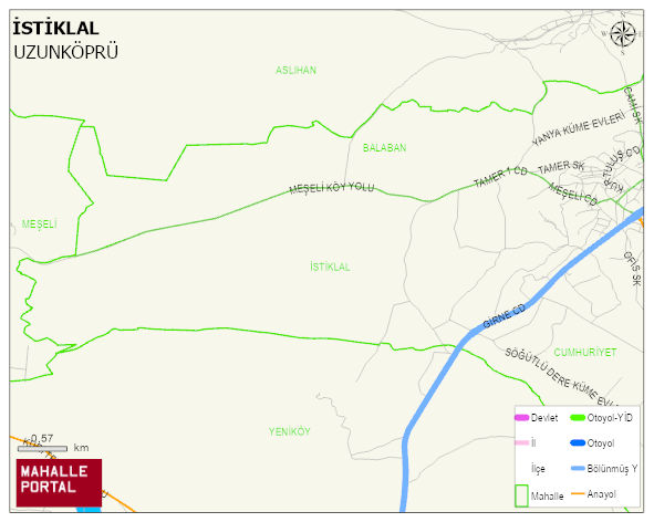 KIRCASALİH BELDESİ İSTİKLAL Mahallesi Haritası | Mahalle ve Köy Sınırı