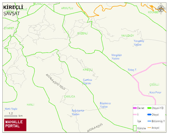 KİREÇLİ Köyü Haritası | Coğrafi Yapı ve Detaylı Haritası
