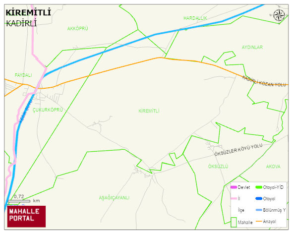 KİREMİTLİ Köyü Haritası | Detaylı Köy ve Mahalle Görünümü