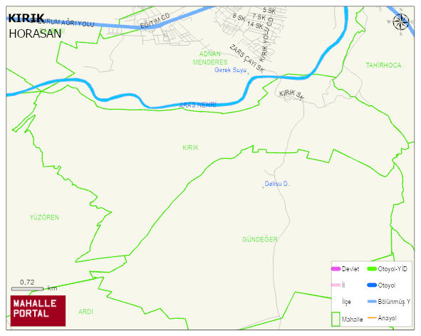 KIRIK Mahallesi Haritası | Dağlar, Ovalar ve Akarsu Bilgileri
