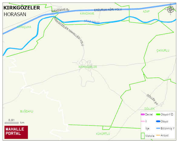 KIRKGÖZELER Mahallesi Haritası | Dağlar, Ovalar ve Akarsu Bilgileri