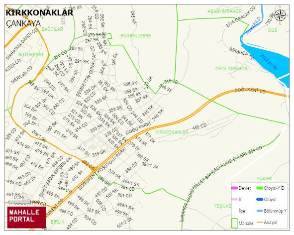 KIRKKONAKLAR Mahallesi Haritası | Mahalle Sokak Haritası