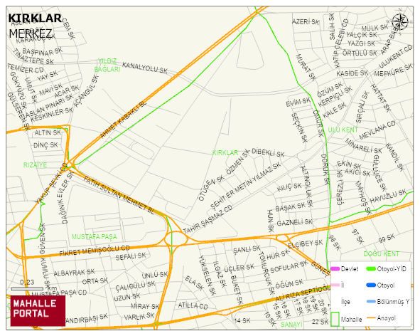 KIRKLAR Mahallesi Haritası | Mahalle ve Köy Sınırı