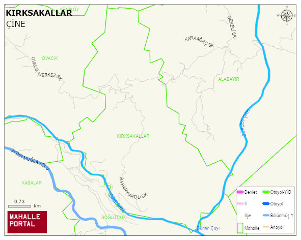 KIRKSAKALLAR Mahallesi Haritası | Coğrafi Yapı ve Detaylı Haritası