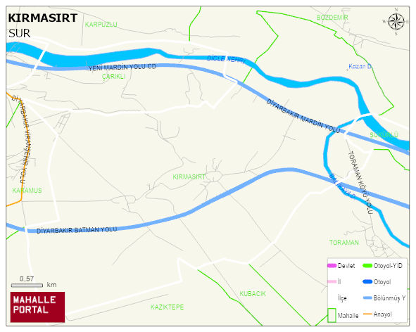 KIRMASIRT Mahallesi Haritası | Güncel Mahalle ve Köy Haritası