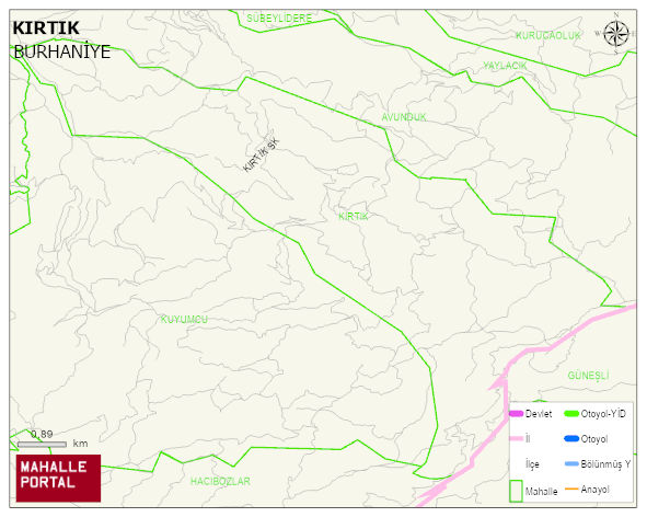 KIRTIK Mahallesi Haritası | Mahalle ve Köy Sınırı