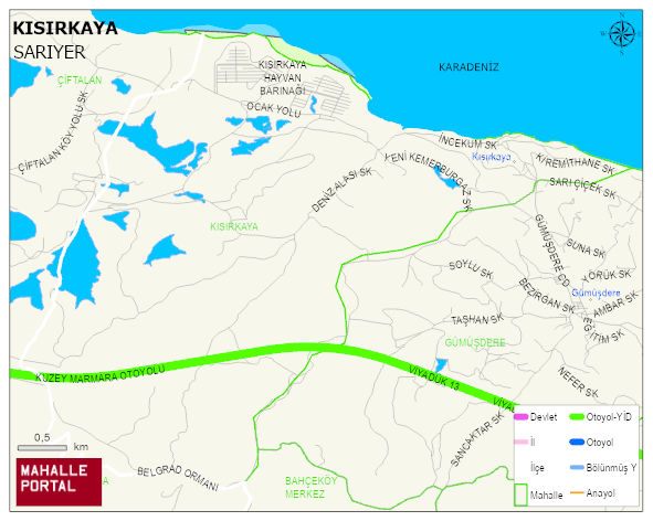 KISIRKAYA Mahallesi Haritası | Mahalle ve Köy Sınırı