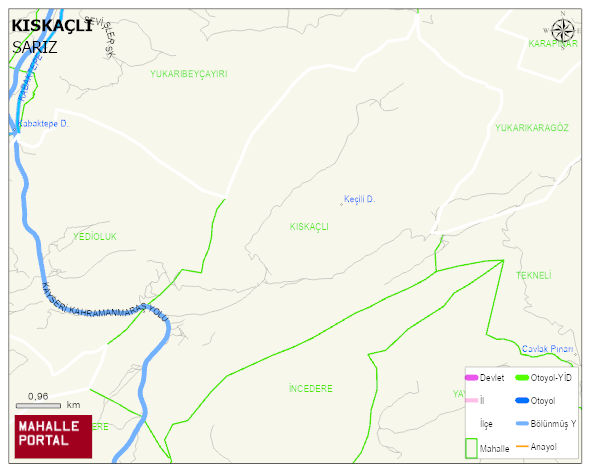KISKAÇLI Mahallesi Haritası | Detaylı Köy ve Mahalle Görünümü