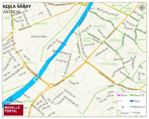 KIŞLA SARAY Mahallesi Haritası | Mahalle ve Köy Sınırı