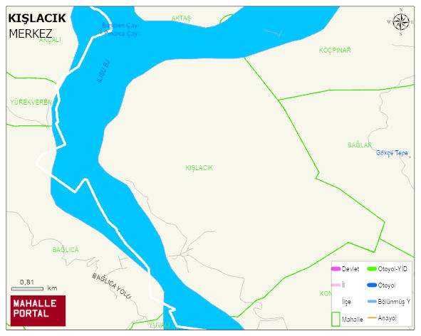KIŞLACIK Köyü Haritası | İnteraktif Köy ve Mahalle Sınırları