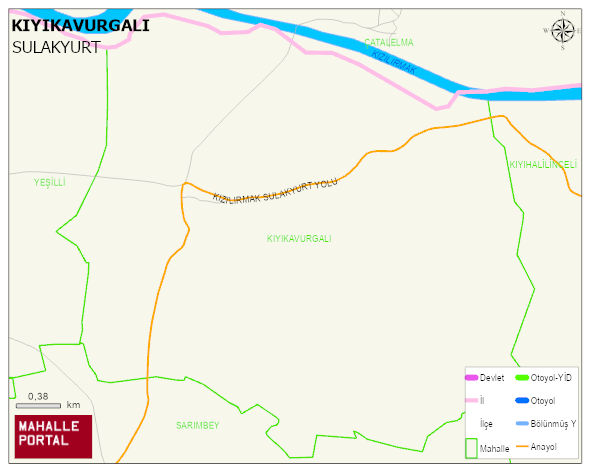 KIYIKAVURGALI Köyü Haritası | Mahalle ve Köy Sınırı