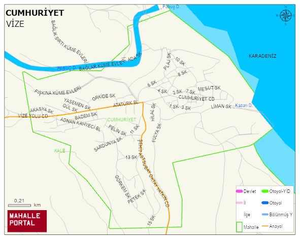 KIYIKÖY BELDESİ CUMHURİYET Mahallesi Haritası | Detaylı Köy ve Mahalle Görünümü