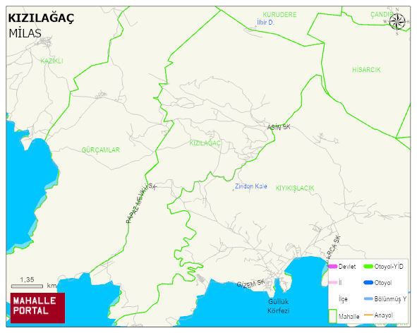 KIZILAĞAÇ Mahallesi Haritası | Güncel Mahalle ve Köy Haritası