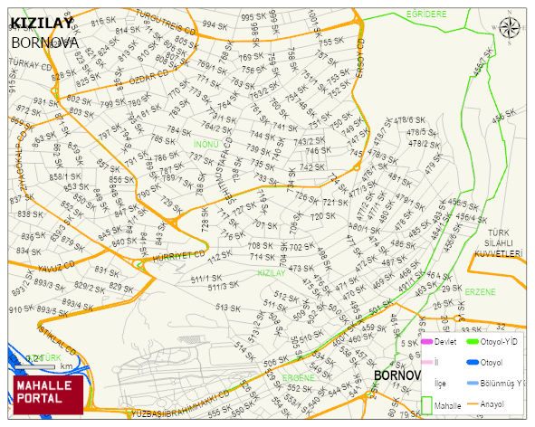 KIZILAY Mahallesi Haritası | Coğrafi Yapı ve Detaylı Haritası