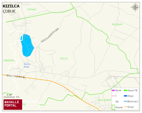 KIZILCA Mahallesi Haritası | Mahalle ve Köy Sınırı