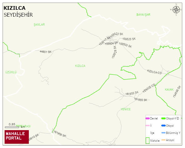 KIZILCA Mahallesi Haritası | Sayısal Bölge Görünümü