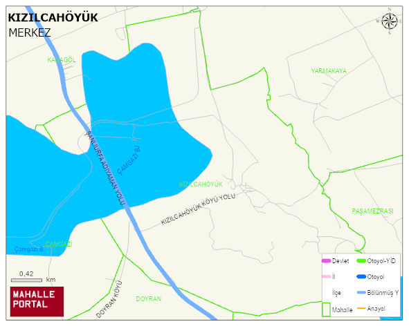 KIZILCAHÖYÜK Köyü Haritası | Detaylı Köy ve Mahalle Görünümü