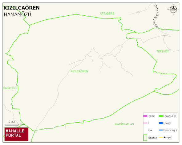 KIZILCAÖREN Köyü Haritası | Uydu Görüntüsü ve Harita Detayları