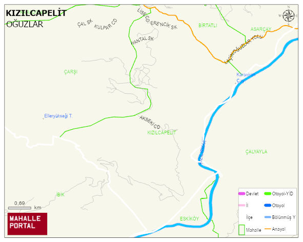 KIZILCAPELİT Mahallesi Haritası | Mahalle ve Köy Sınırı