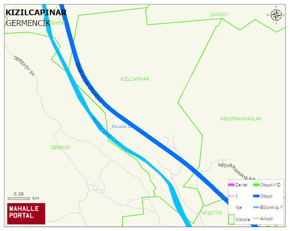 KIZILCAPINAR Mahallesi Haritası | Coğrafi Yapı ve Detaylı Haritası