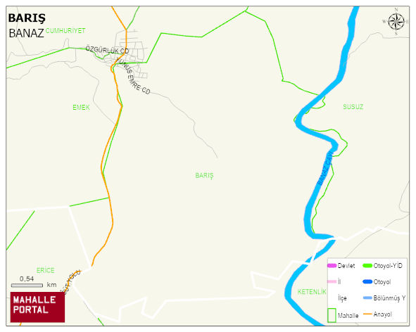 KIZILCASÖĞÜT BELDESİ BARIŞ Mahallesi Haritası | Mahalle ve Köy Sınırı