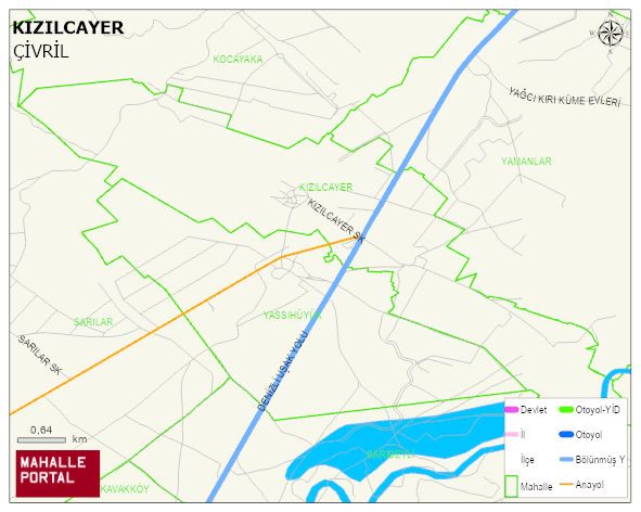 KIZILCAYER Mahallesi Haritası | Detaylı Köy ve Mahalle Görünümü