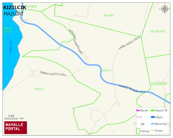 KIZILCIK Köyü Haritası | Yükselti ve Doğa Özellikleri