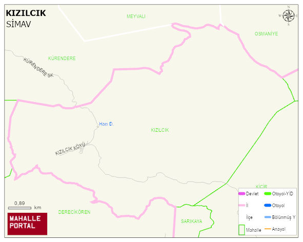 KIZILCIK Köyü Haritası | Mahalle ve Köy Sınırı