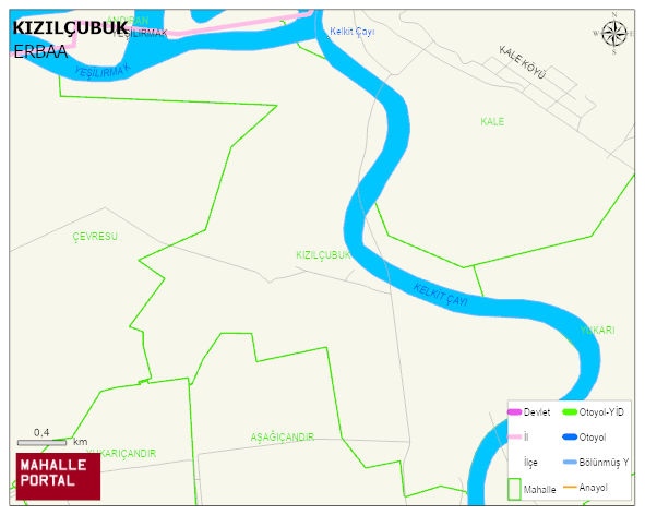 KIZILÇUBUK Köyü Haritası | İnteraktif Köy ve Mahalle Sınırları
