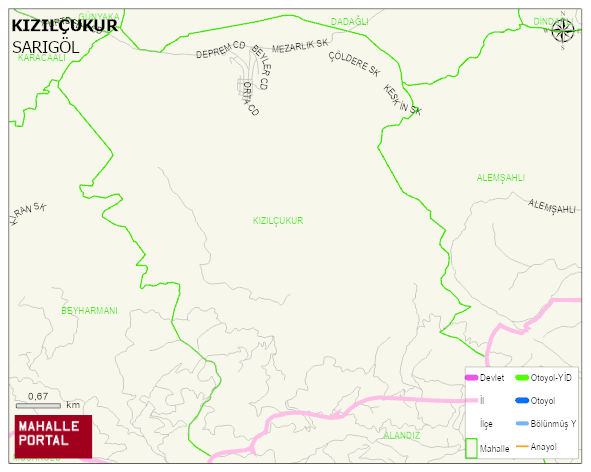 KIZILÇUKUR Mahallesi Haritası | Mahalle ve Köy Sınırı
