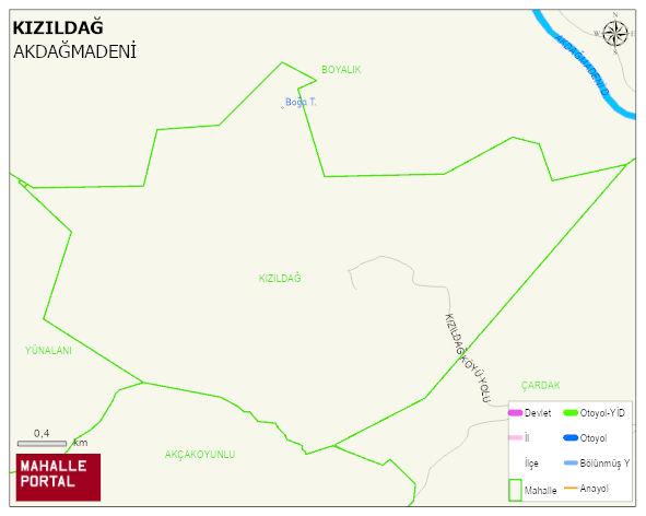 KIZILDAĞ Köyü Haritası | Sayısal Bölge Görünümü